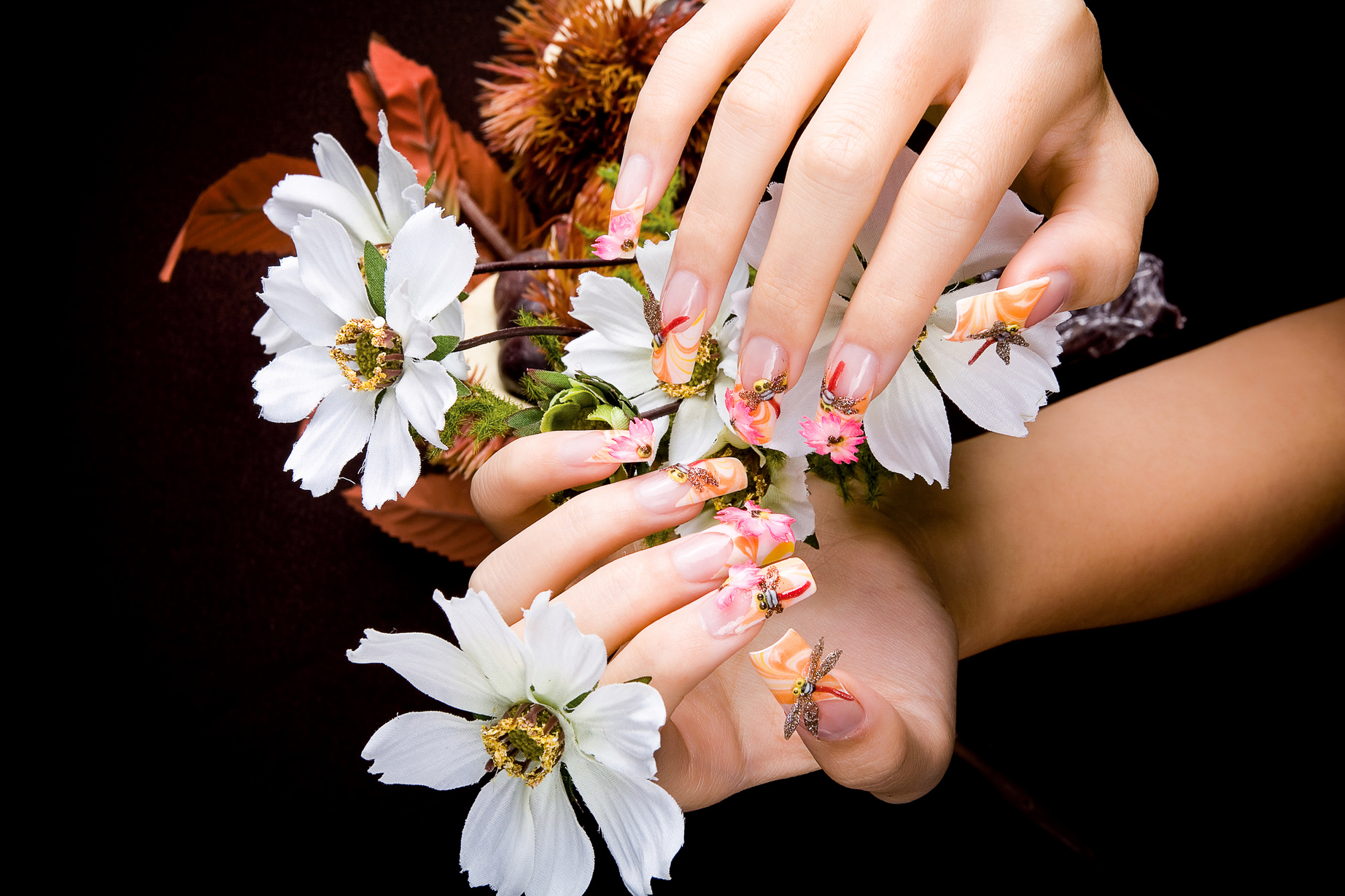 a woman's nail, designed with nail art